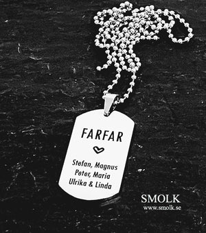 Farfar ❤️ Plus namn (halsband) - Smolk Sweden
