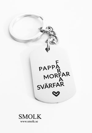 Ordfläta till Farsdag. PAPPA/FARFAR/MORFAR/SVÄRFAR Välj din egen kombo :) (NYCKELRING) - Smolk Sweden